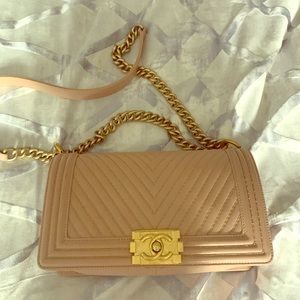 Chanel Boy bag real gold stitching & gold hardware